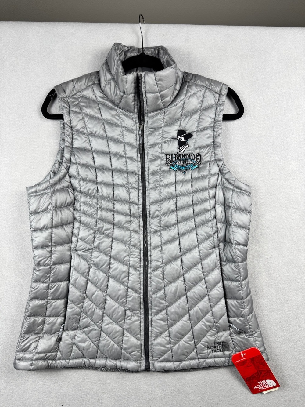 The North Face Adult L Thermoball Trek Vest Gray Insulated Eco Puffer Logo